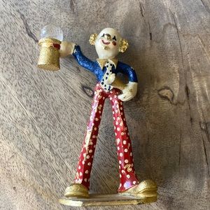 Collectible Pewter Gold Gild Spoontiques Patriotic Clown 3” Figurine
